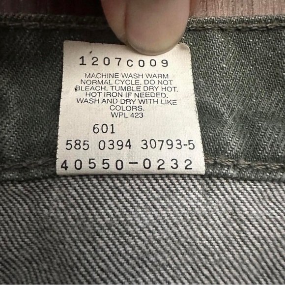 Vintage Levi's Orange Tabs Men's Green and Tan Jeans 36x32 - Picture 3 of 7